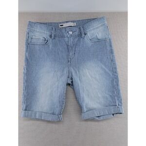 Levi Shorts Women 6 Railroad Hickory Stripe Conductor Clam Digger Bermuda W30.5"